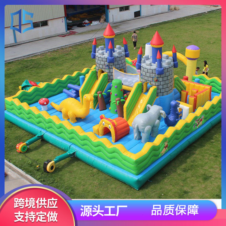 新款充气城堡蹦蹦床 广场夜市摆摊儿童城堡 户外充气滑梯组合设备