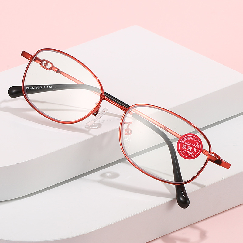 老花眼镜女时尚高清舒适镜100 200度8282超轻老人老光眼镜显年轻