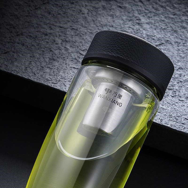 批发单层玻璃杯杯加厚泡茶杯家用商务鹅蛋水杯大肚杯皮纹杯盖口杯