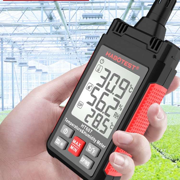 HABOTEST华博HT607温湿度计家用温度度表工业用室内数字温度湿度