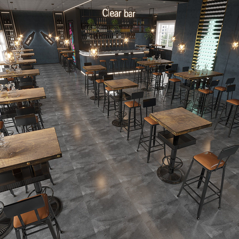 复古工业风酒吧清吧烧烤店桌椅咖啡餐厅音乐餐吧小酒馆高吧椅餐桌