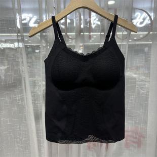2023年新款 免穿 薄款 美背蕾丝吊带背心文胸内衣女聚拢无钢圈中长款