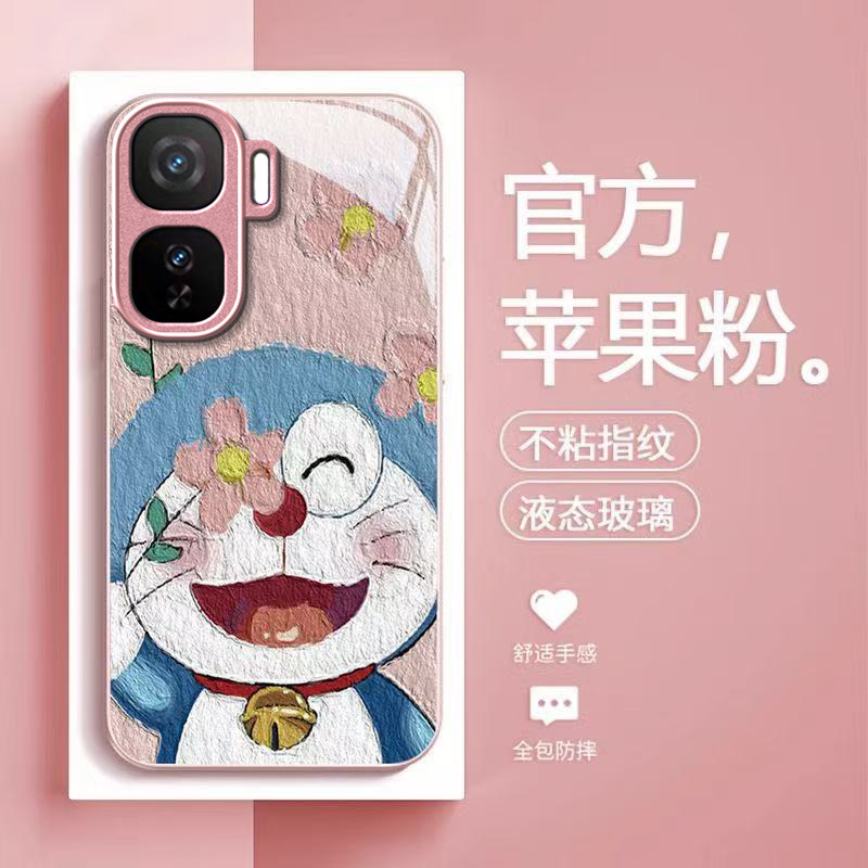 叮当猫适用iQOONeo11手机壳iqooneo10pro+/9spro/855竞速版新款iqooneo8/7/6se玻璃硬壳iqooneo5高级感neo3