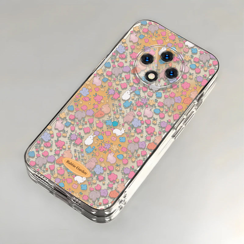 适用华为优畅享50Plus5G手机壳30e新款麦芒40/30/20/11/10se华为畅享80/70/60/50pro兔子10/9plus冬日碎花xz