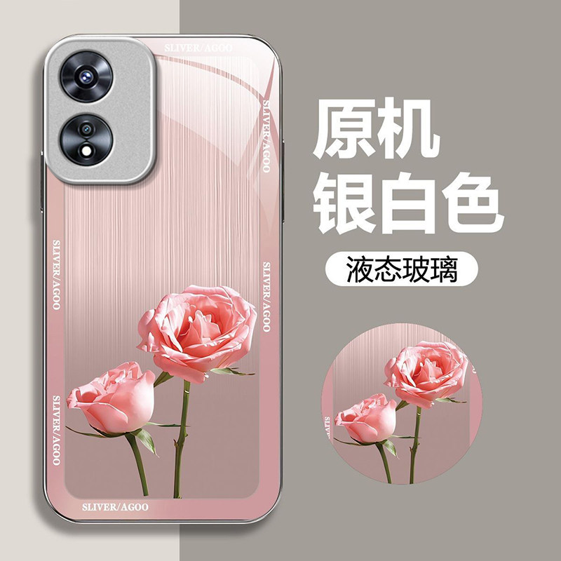 金箔叶子适用OPPOA97手机壳oppoa96/95玻璃a93/92s新款a91/72n外壳58/56/55硬壳36/32/5高级11/9/2x液态a3/1i