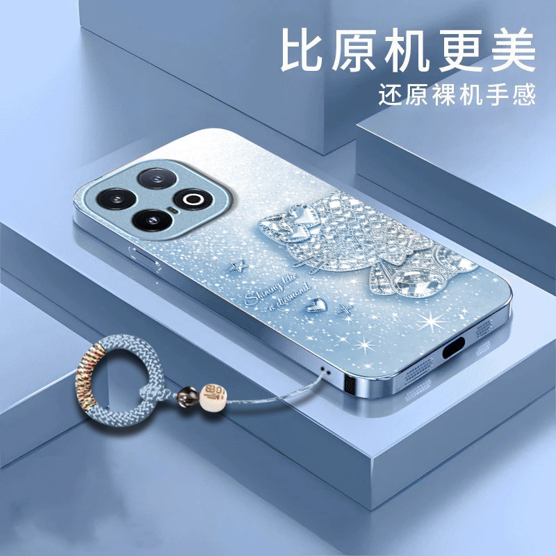 钻石猫咪适用iQOO15Ultra手机壳iqoo13新款iqoo12/11s/10高级iqoo9pro玻璃iq8/7硬壳iqoou5e液态iqooU3x/u1x