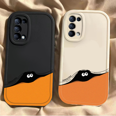 opporeno5手机壳reno5k保护套0ppo reno5pro十全包PEGM00防摔poopreno5男女潮PDSM00硅胶软壳创意网红煤球ins