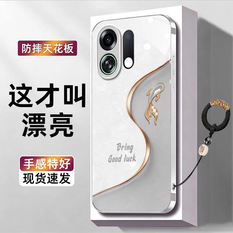 好运锦鲤适用OPPOK13TurboPro手机壳k12/11x新款K13s玻璃k10活力版k9pro全包防摔k7硬壳oppor15高级感oppor17