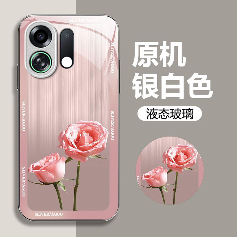 金箔叶子适用OPPOK13TurboPro手机壳k12/11x新款K13s玻璃k10活力版k9pro全包防摔k7硬壳oppor15高级感oppor17