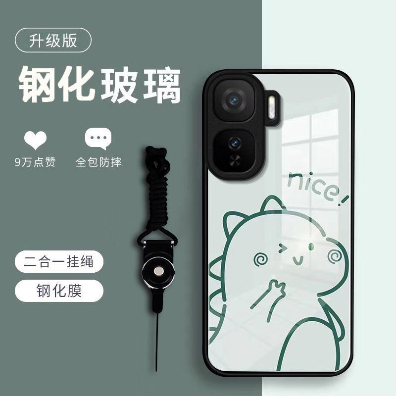 恐龙小熊适用iQOONeo11手机壳iqooneo10pro+/9spro/855竞速版新款iqooneo8/7/6se玻璃硬壳iqooneo5高级感neo3