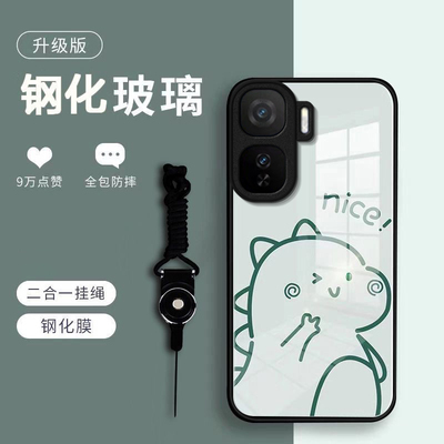 恐龙小熊适用iQOONeo11手机壳iqooneo10pro+/9spro/855竞速版新款iqooneo8/7/6se玻璃硬壳iqooneo5高级感neo3