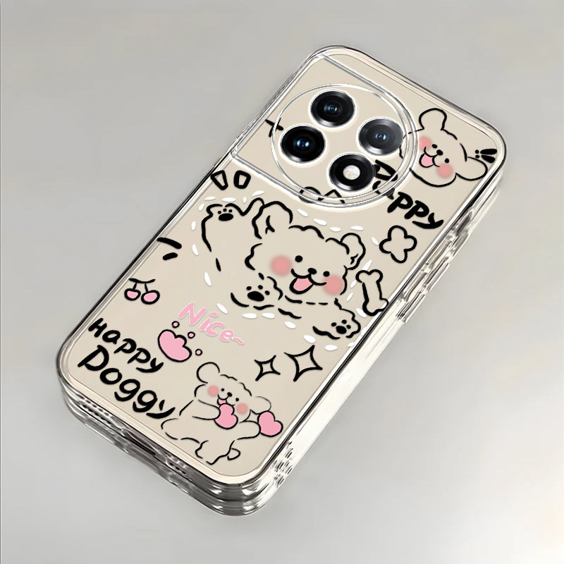 奔跑小狗适用一加11手机壳新款PHB110防摔镜头全包男女挂绳创意透明软壳保护套高级感时尚个性小众情侣网红潮