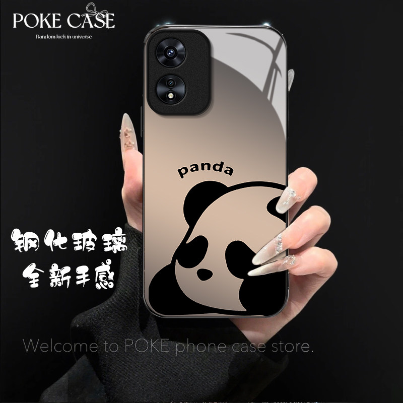 大头熊猫适用OPPOA97手机壳oppoa96/95玻璃a93/92s新款a91/72n外壳58/56/55硬壳36/32/5高级11/9/2x液态a3/1i