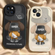 背影潮熊iPhone13手机壳男女新款 软硅胶苹果13pro全包13promax防摔套