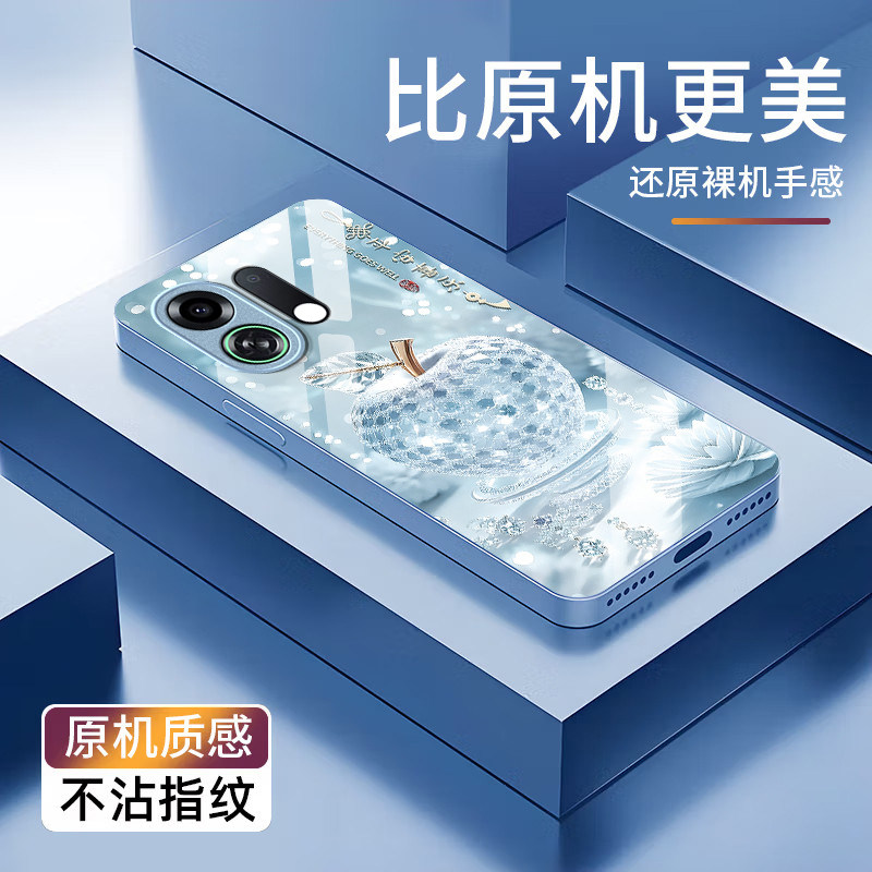 水晶苹果适用OPPOK13TurboPro手机壳k12/11x新款K13s全包k10活力版k9pro全包防摔k7软壳oppor15高级感oppor17