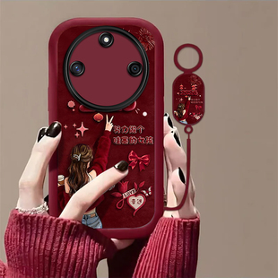 努力做个哇塞的女孩适用荣耀X50手机壳新款ALI-AN00防摔镜头全包男女带挂绳硅胶软壳创意保护套高级感时尚