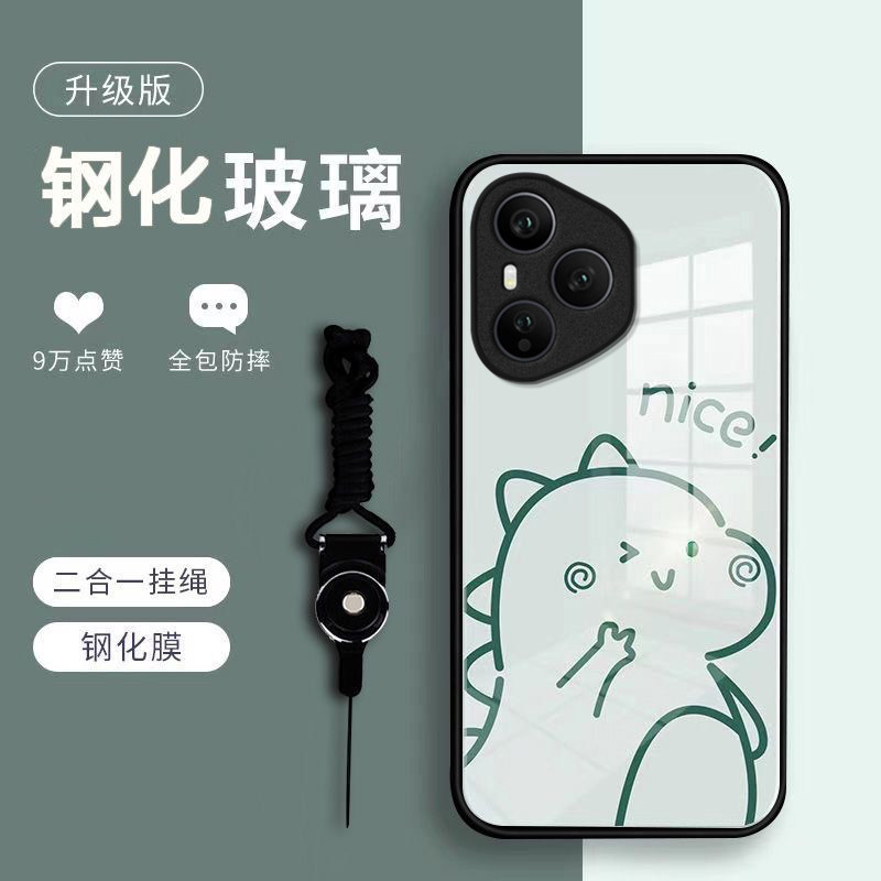 恐龙小熊适用荣耀500Pro手机壳honor400/300Ultra新200/100Pro+玻璃90/80GT70/60/50/30/20se9/8x荣耀v40/30