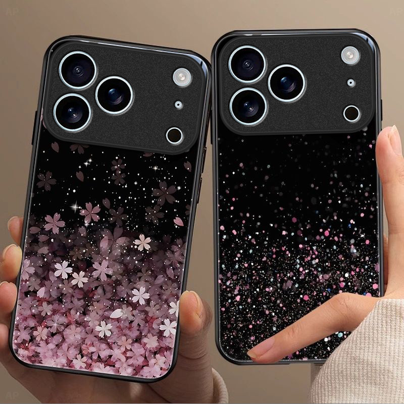 满屏樱花适用苹果17promax手机壳iPhone16/15pro新款14女13mini全包xsmax防摔xr12pro硬壳11玻璃ip6s/7/8plus