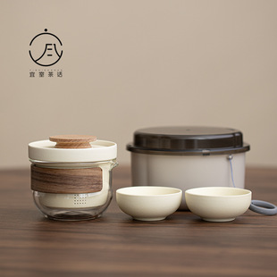 宜室茶话雅趣快客杯一壶二杯泡茶壶泡茶办公室便携式旅行茶具套装