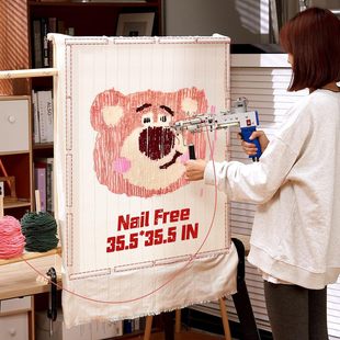 2024你那新款免钉戳架簇绒框架画架 地毯织枪木架 tufting frame