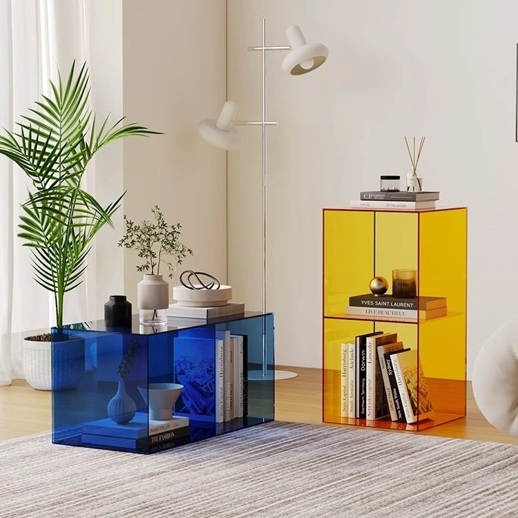 亚克力置物架落地收纳客厅多层二层储物柜子小型玄关桌面展示架盒