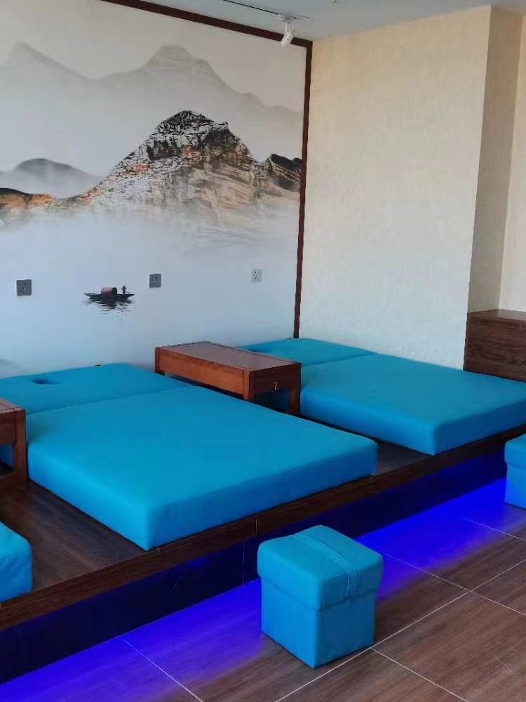 足疗按摩床炕床一体泡脚休闲电动足浴沙发美甲懒人钢架足疗躺椅