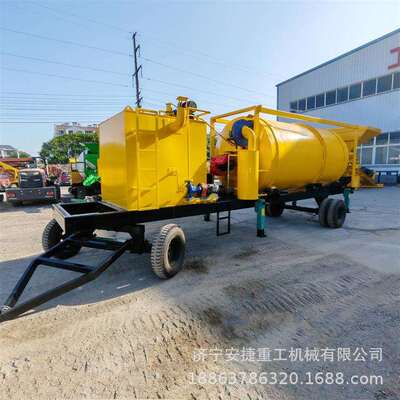 牵引式冷再生沥青拌合机0.3-5方可定环保除烟炒料设备路面修补