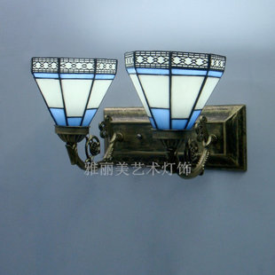 彩色玻璃灯具简约欧式现代地中海灯饰卧室床头餐厅盥洗室壁灯批发