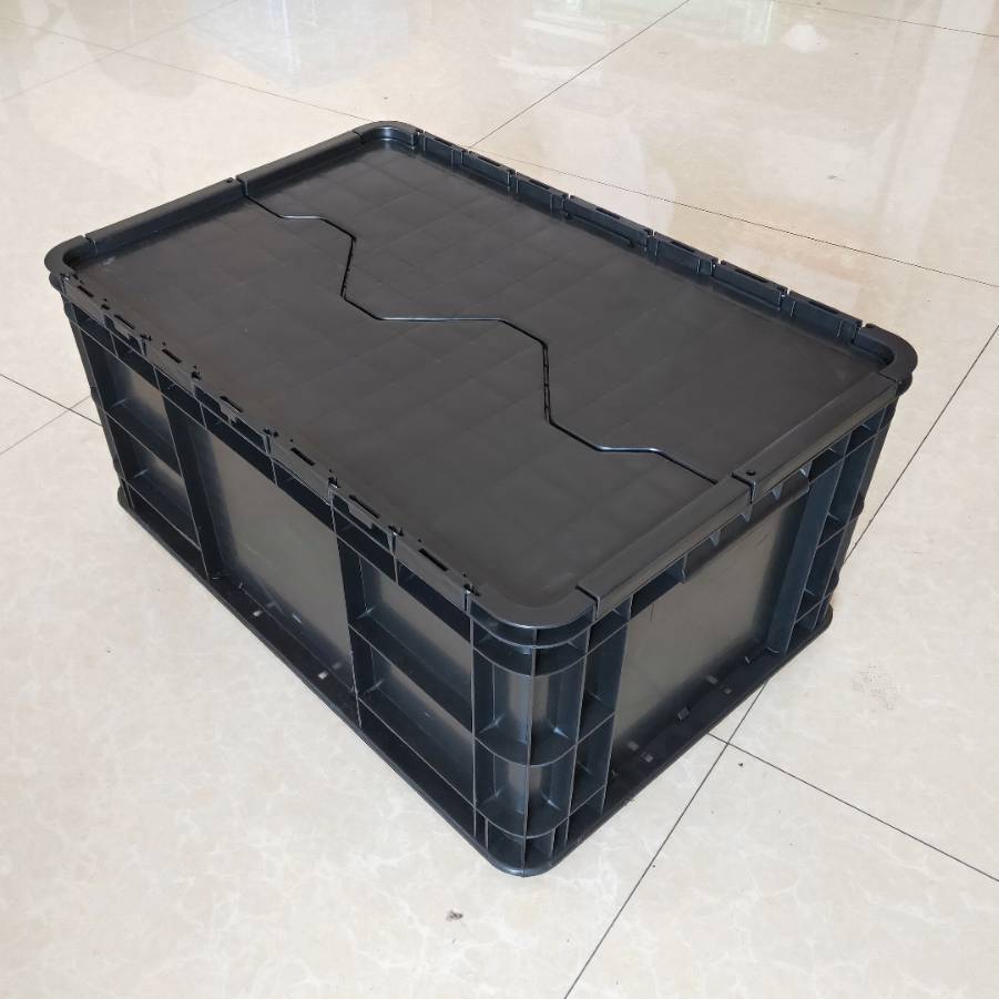 600*400*280黑色电子电器周转塑料箱周转箱可配盖子长方形物流箱图片