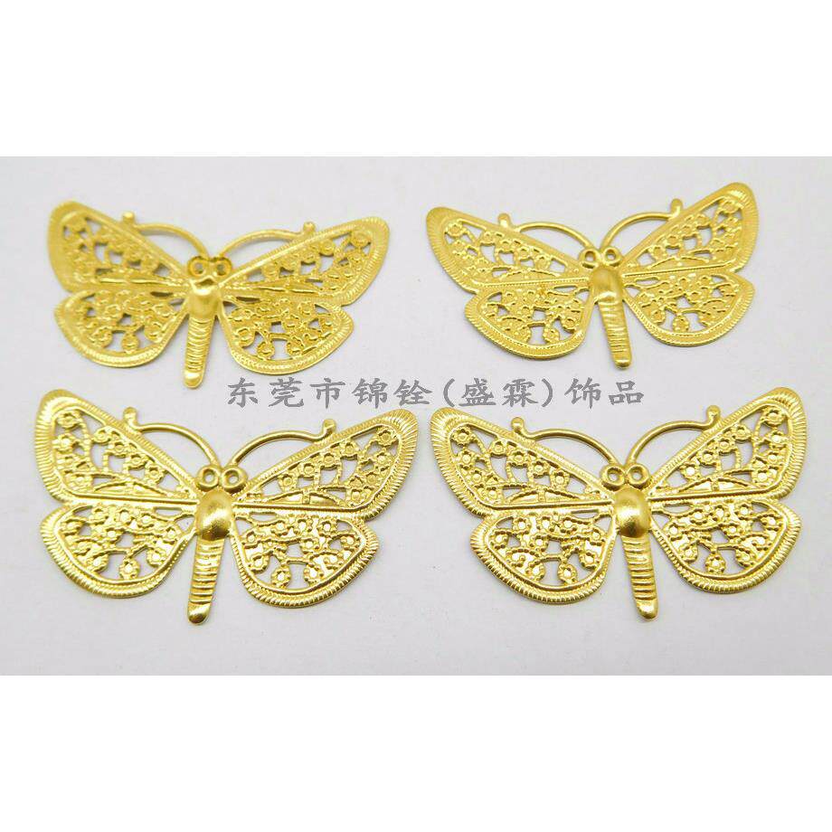 大蝴蝶片铜片镂空蝴蝶DIY饰品配件冲压通花片379