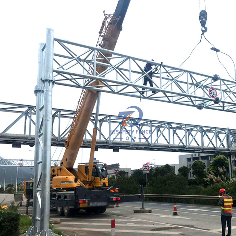 浙江众达高架桥洞龙门架城市道路钢结构限高杆防撞栏杆