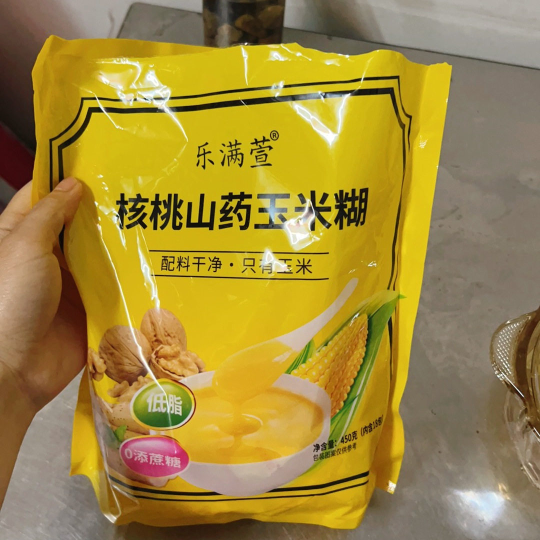 乐满萱核桃山药玉米糊无加蔗糖熟玉米粉代餐粉冲泡早餐0脂肪