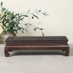 红木黑檀木雕刻长方形实木鱼缸花瓶盆景奇石石头佛像摆件底座托架