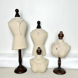 复古人像半胸模特首饰架珠宝饰品陈列架珍珠项链收纳展示道具地摊