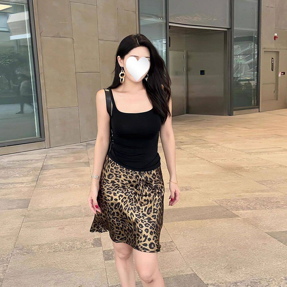 美式辣妹豹纹印花半身裙