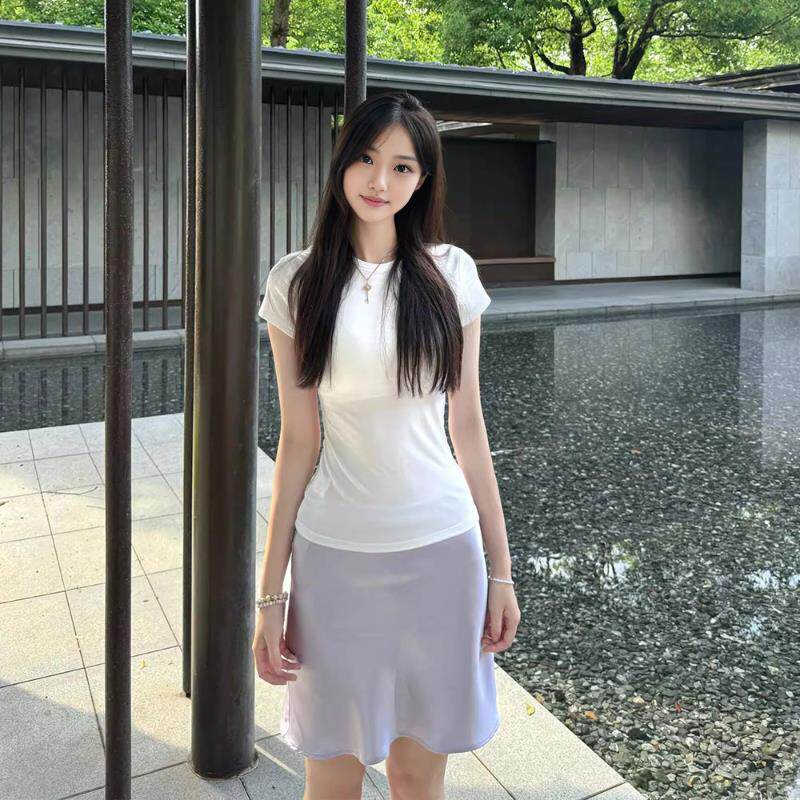 温柔气质浅紫色缎面感醋