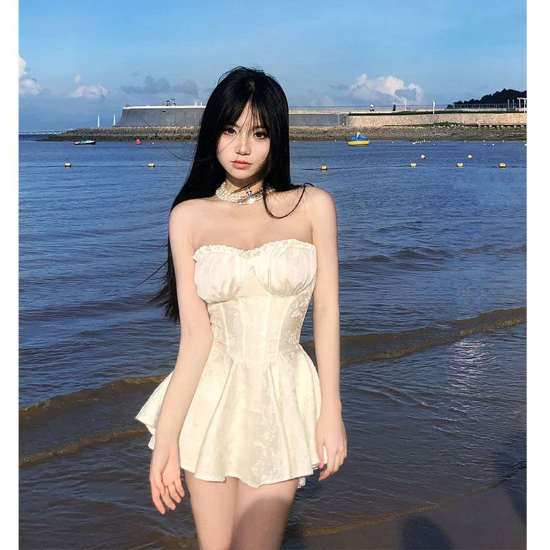 抹胸连衣裙女法式名媛小