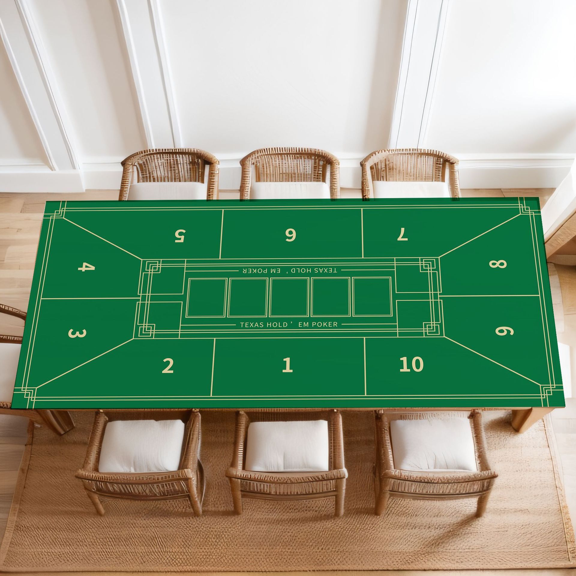 德州扑克桌布筹码棋牌室麻将桌垫消音阻滑台布长方形游戏台面桌布