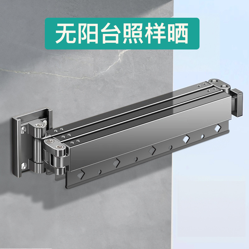 阳台晾衣架折叠晾晒伸缩室内晾衣隐藏式晒衣架卫生间晾衣杆