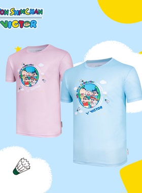 威克多VICTOR胜利羽毛球服T-4502CS T-4702JRCS蜡笔小新联名短袖