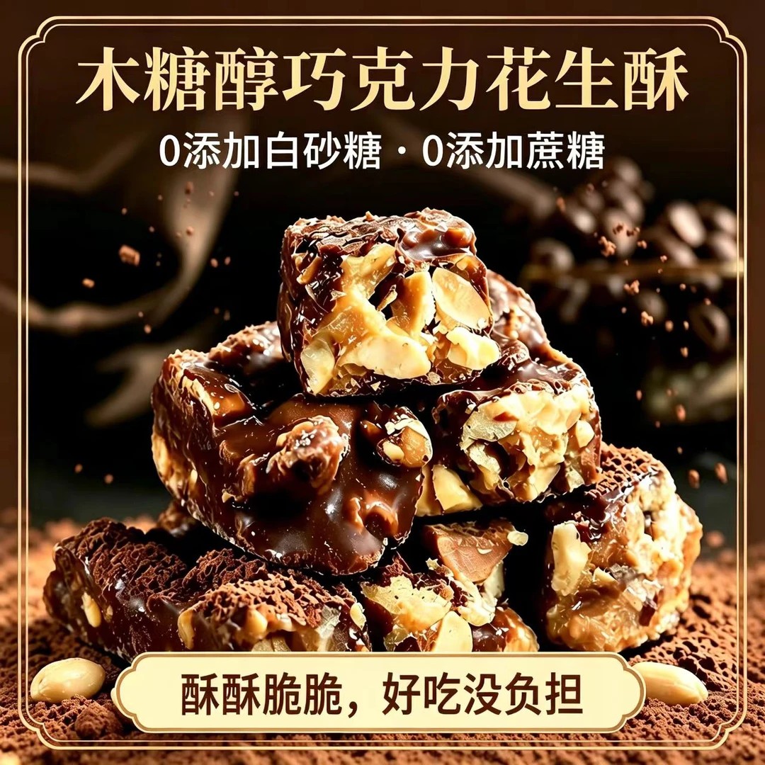 无蔗糖木糖醇巧克力花生酥酥脆