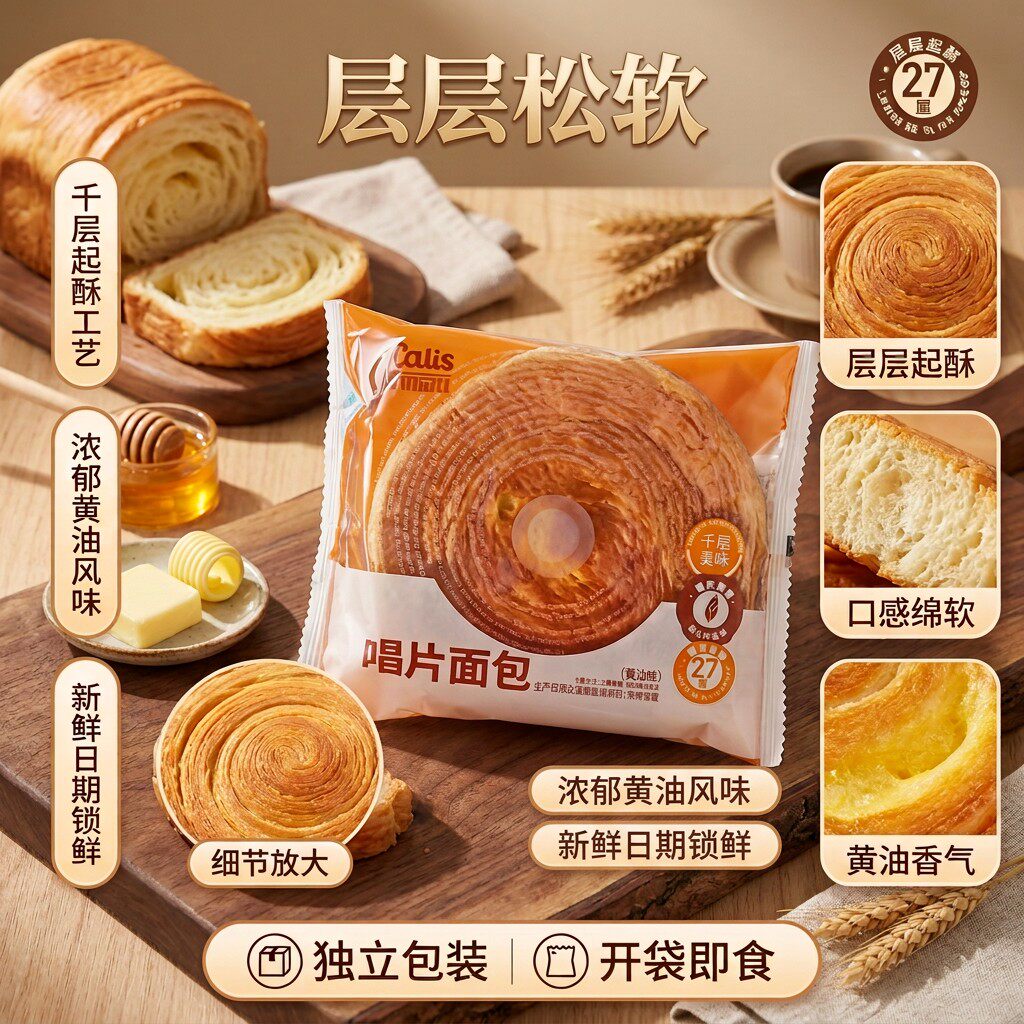 千层起酥黄油手撕面包独立装