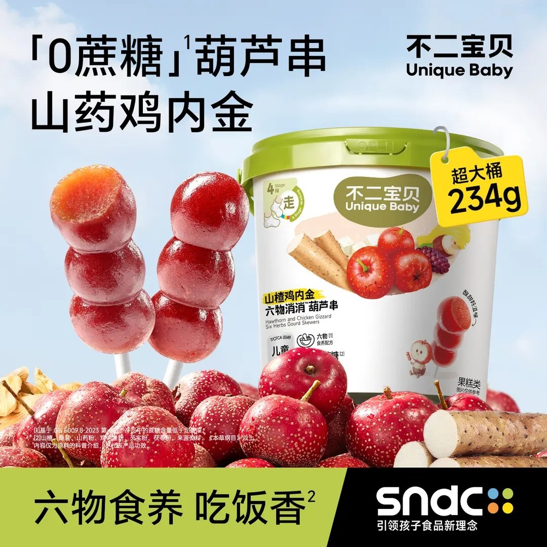 不二宝贝山楂鸡内金六物棒棒糖葫芦串水果条搭婴幼儿童宝宝零食SW