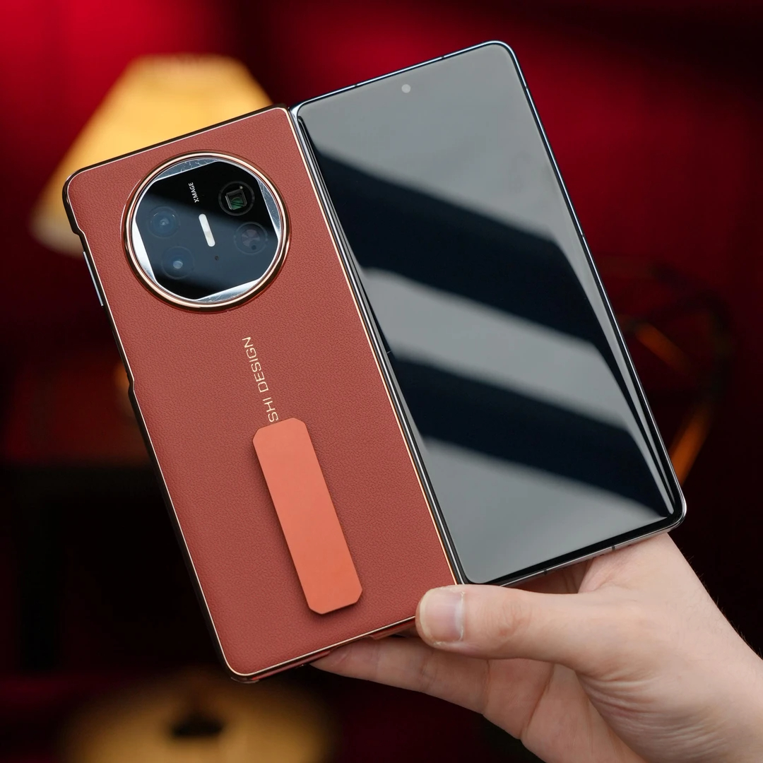 原装正品适用隐形金属支架华为6mateX5典藏版素皮手机壳270旋转磁吸后壳mateX3秒变XT非凡大师防摔带支架x5皮