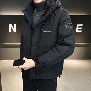 嘉兴平湖羽绒服男士冬季抖音爆款优质白鸭绒连帽工装休闲保暖外套