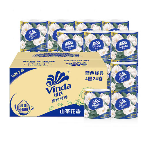 维达山茶花香140g4层卷纸