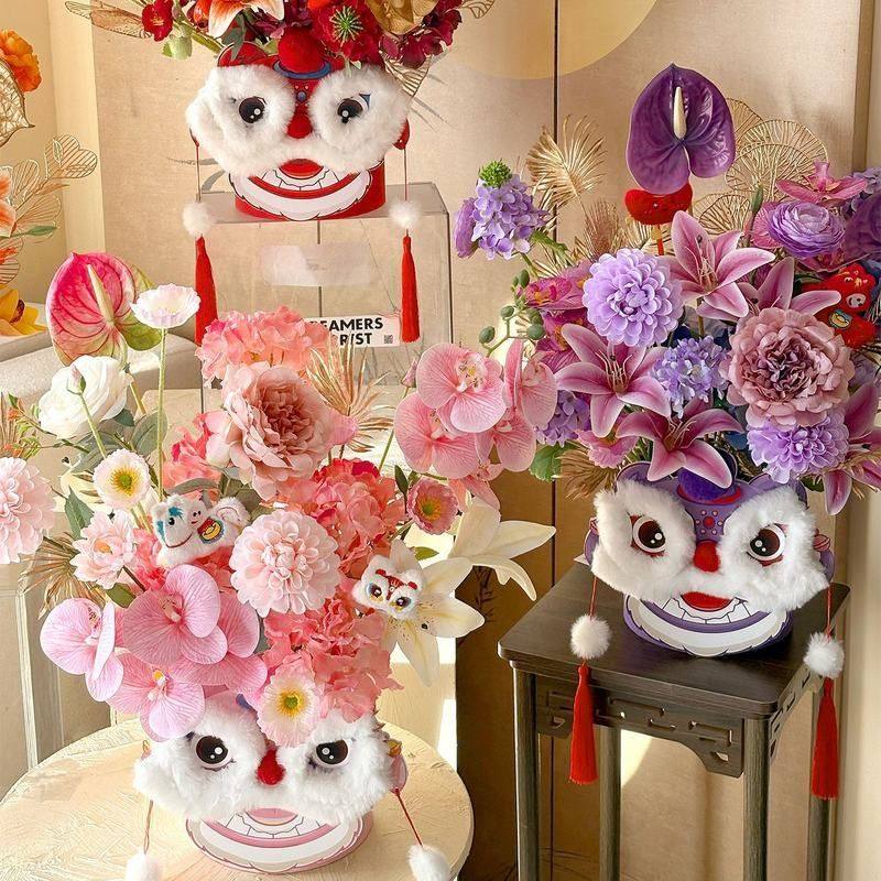 【元宵节新品】2026年新款好狮发生福桶抱抱桶元旦鲜花礼品包装桶,节庆用品/礼品,节日装扮用品,淘宝优惠券,粉丝福利购,淘宝优惠卷