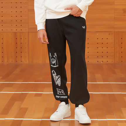 TIP-OFF美式复古潮流时尚印花篮球运动休闲宽松束脚针织长裤卫裤