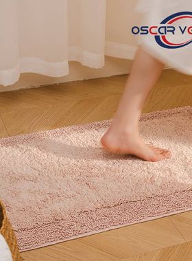 超厚纯棉地垫浴室吸水防滑垫卫生间卧室房门口脚垫双面绒地毯机洗