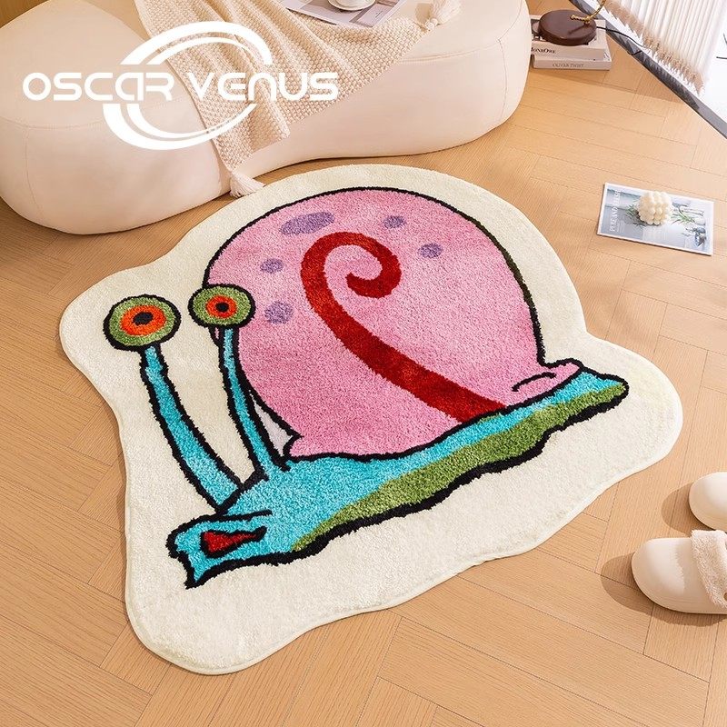 卡通小蜗牛异形地垫卧室门垫床边脚垫衣帽间毛绒地毯电脑转椅地垫
